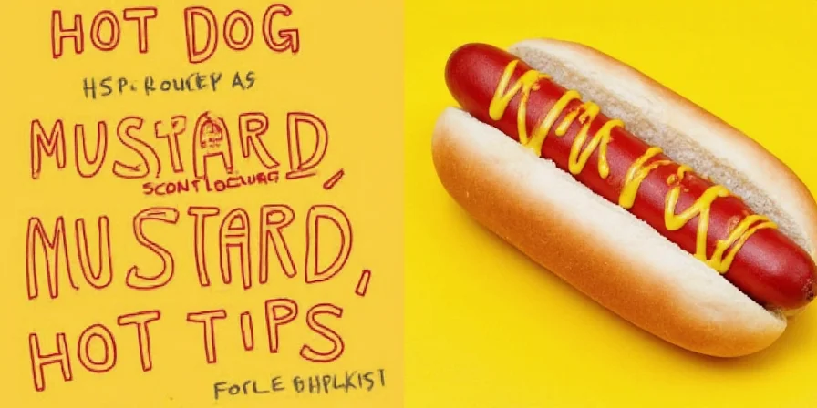 Close-up of a juicy hot dog with mustard dripping off the bun.