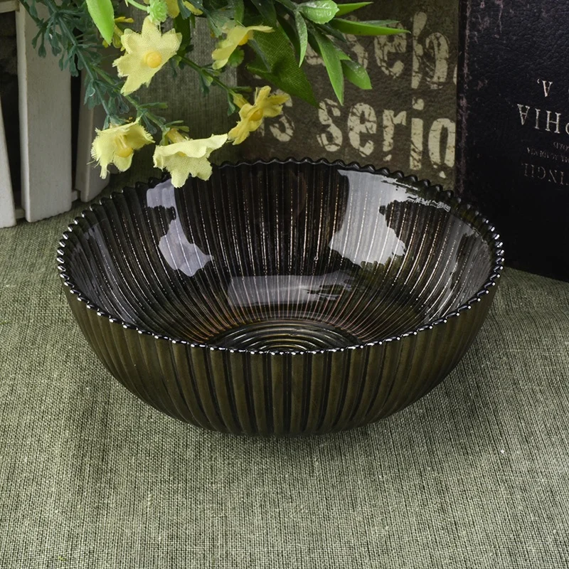 Black embossed candle bowl scented glass candle vessel supplier