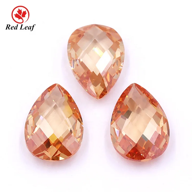 

Redleaf Jewelry wholesale price cz gemstones pear shape double turtle facing cut cubic zirconia