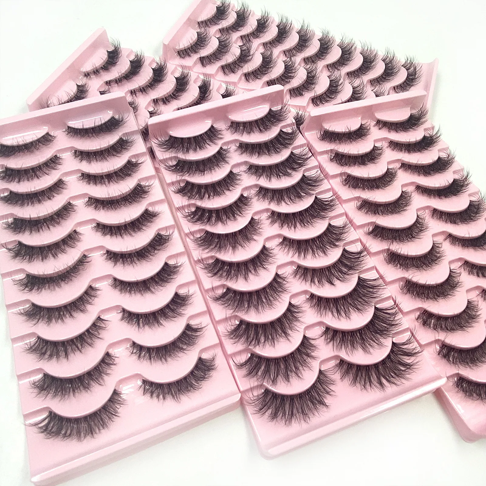 

Invisible band Lashes 10 Pairs 3D Faux Mink Lashes Natural long Transparent Terrier Lashes Clear Band Soft Eyelashes Extension