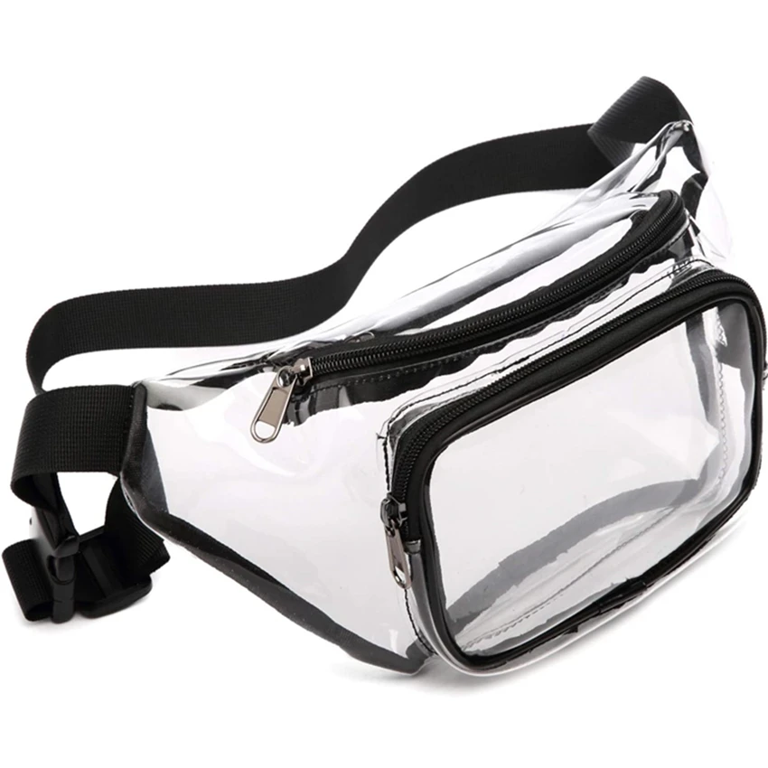 

Waterproof Portable Cute Transparent Waist Bag, Black