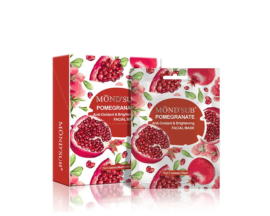 

Mondsub Pomegranate Natural Skin Care Hydrating Anti Wrinkle Sheet Face Mask Moisturizing Cosmetic Facial Mask