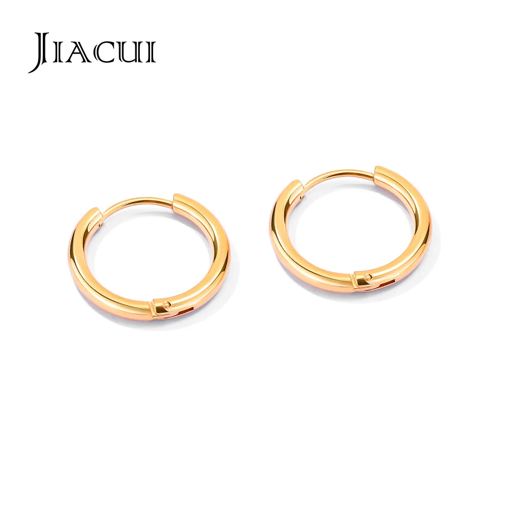 

Jiacui Jewelry Earrings Fashion Tiny Hoop Black Piercing Stainless Steel Stud Earrings for Men