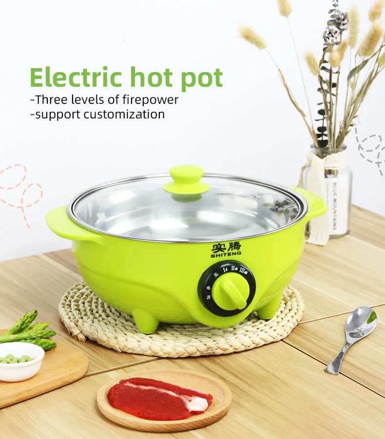 
Portable multi-purpose non-stick stainless steel electric hot pot electric stew pot electric slow cooker 