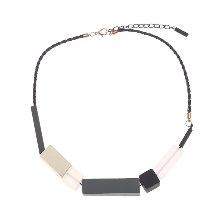 

Geometric Irregular rectangle Pendant Layered Necklace for Women Girls Short Sweater Necklaces