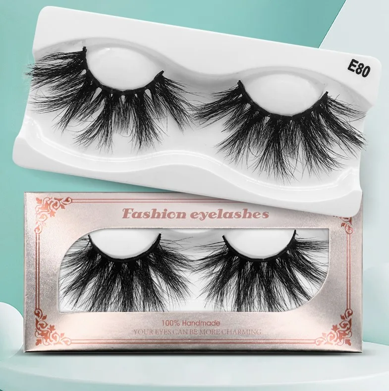 

wholesale mink eyelashes 3D 5D real 25MM mink curl eyelash strips custom private label