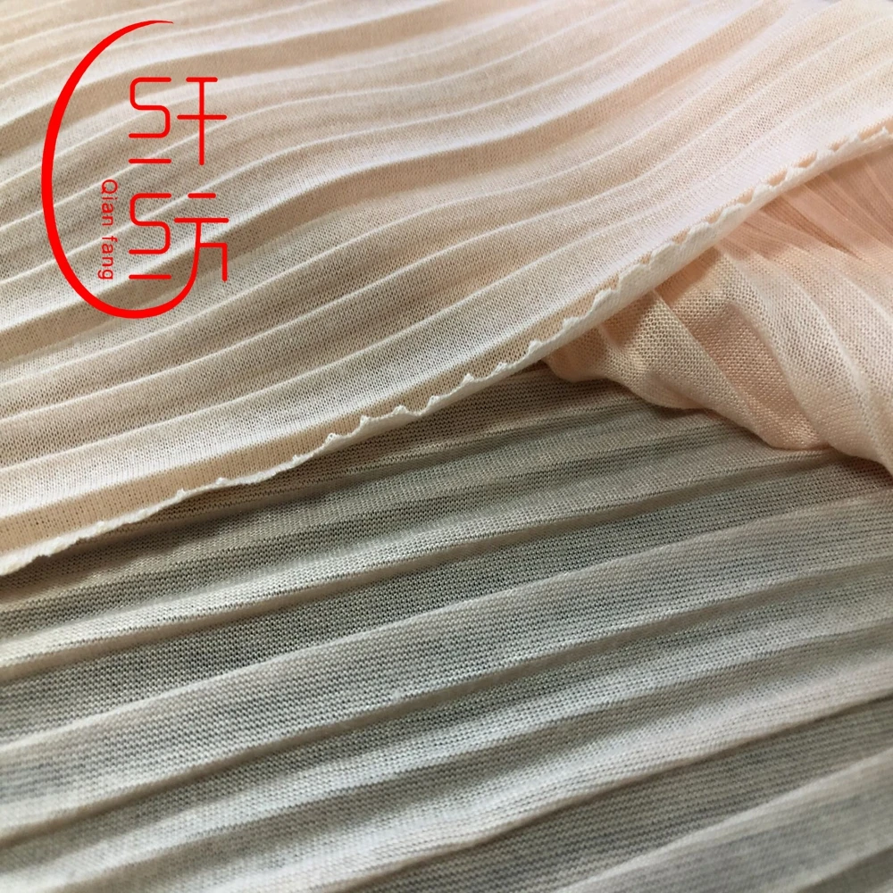 

Fashion garment stretch crinkle plissee machine fabric for nice dress