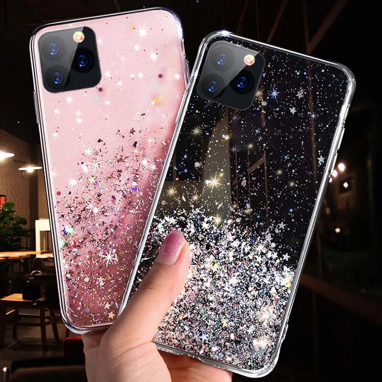 

High Quality Waterproof Hard Material Glue Glitter With Dustproof Plug Phone Back Case Cover For Xiaomi Mi 9