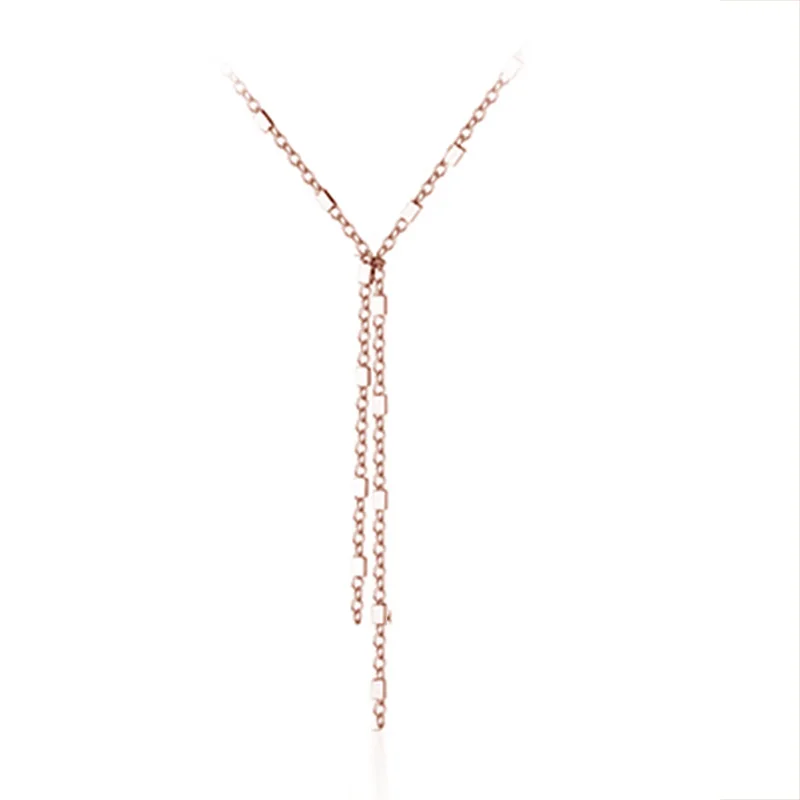 

wholesale jewellery 925 sterling silver trendy elegant bead tassel zircon chain pendant necklace for women