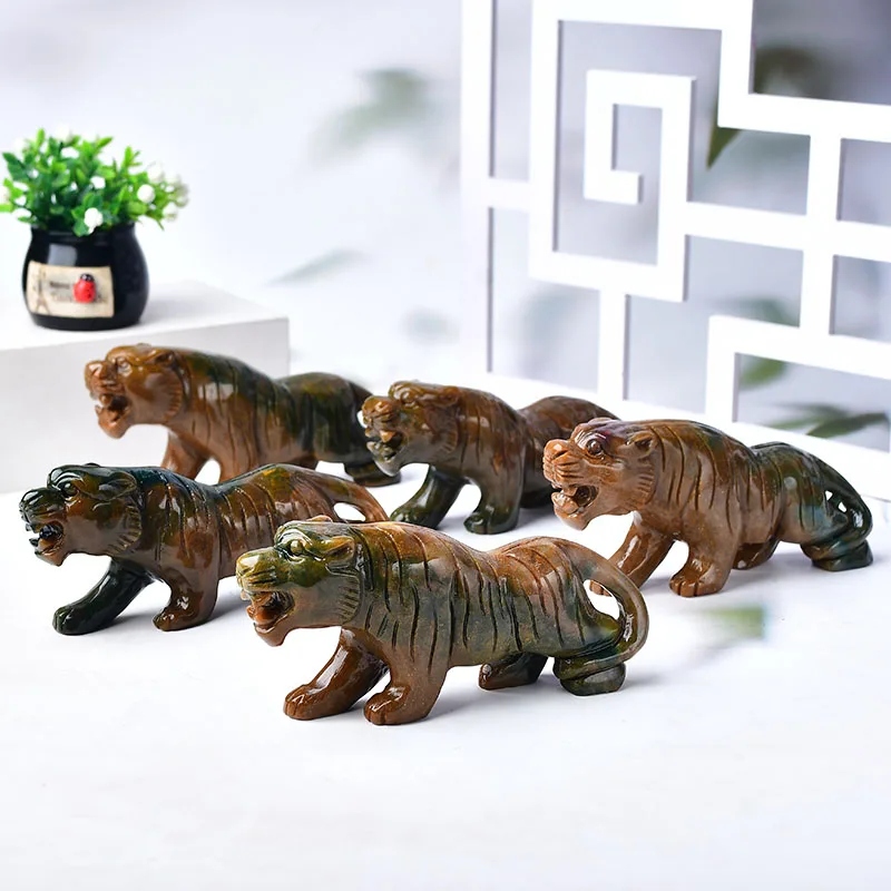 

Wholesale Natural Crystal Carved Animal Crystal Tiger Tiger Stands For Decoration