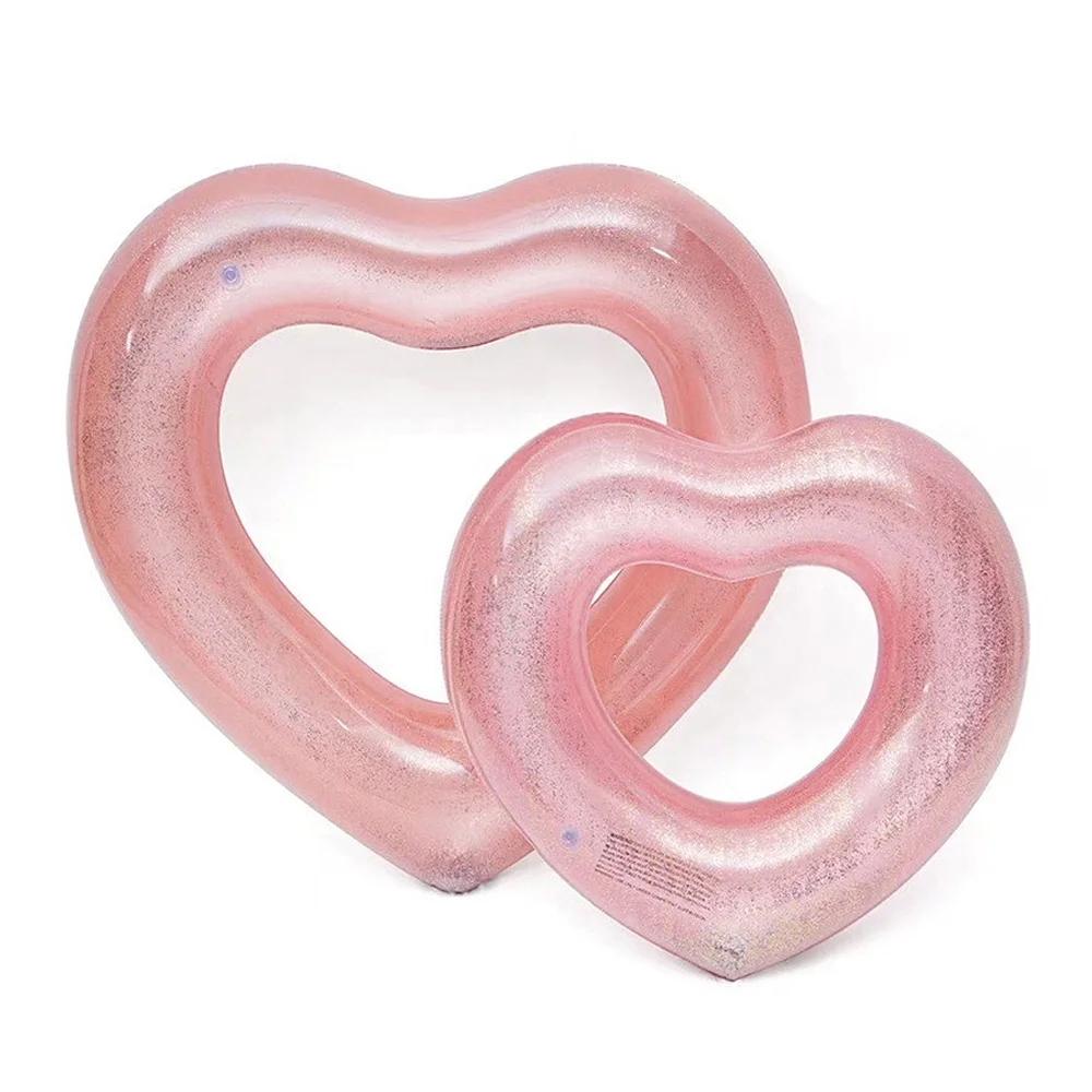 

Love Inflatable Swimming PVC Rings Blowing Swim rings Thickened Floating Row