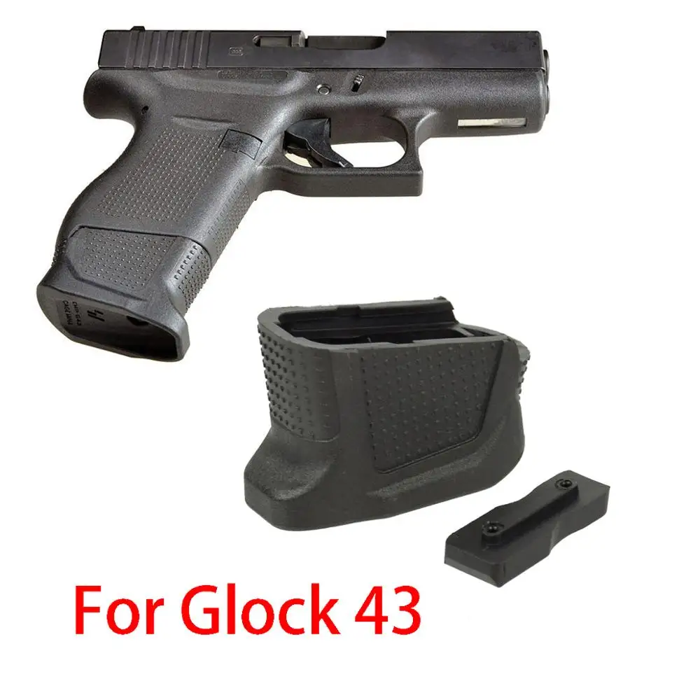 

Glock43 Enhanced Magazine Base Plate Plus Extension for 9mm 6rd pistol +2-Round G43 Extended Handgun Grip Gun Accessories