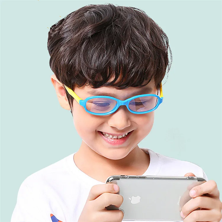 

2021 Boys and girls Anti blue light eye glasses silicone frame kids fashionable soft glasses frame