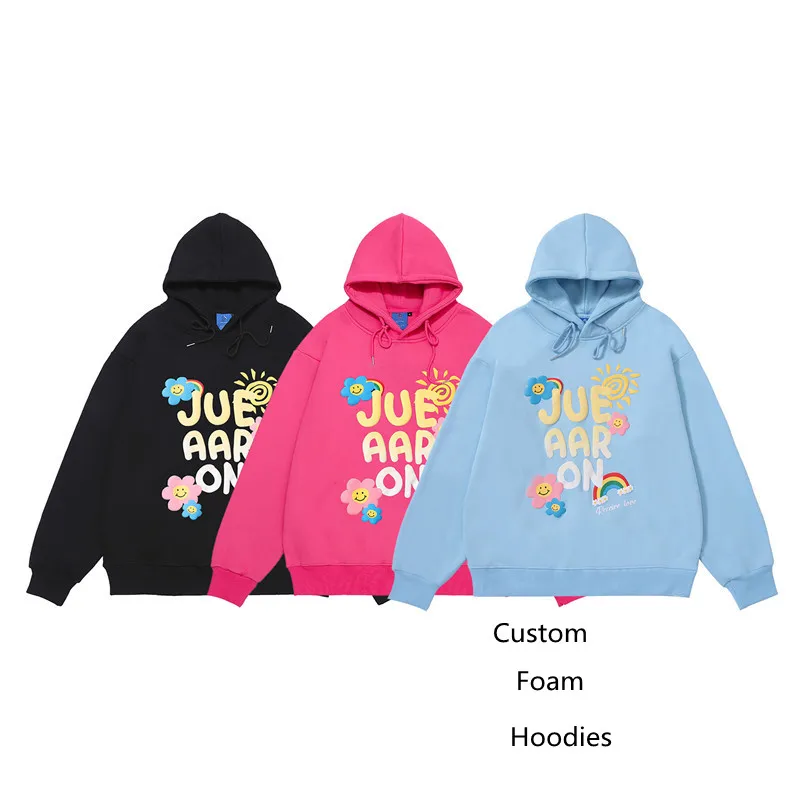

Newest Design Oversized High Quality Puff 3D Foaming Printing Hoodie Men Women, Custom colors