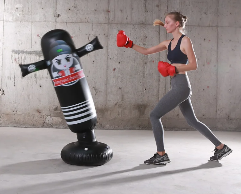 新有趣的可爱家庭健身重型沙袋独立式儿童玩成人减压充气沙塔拳击袋