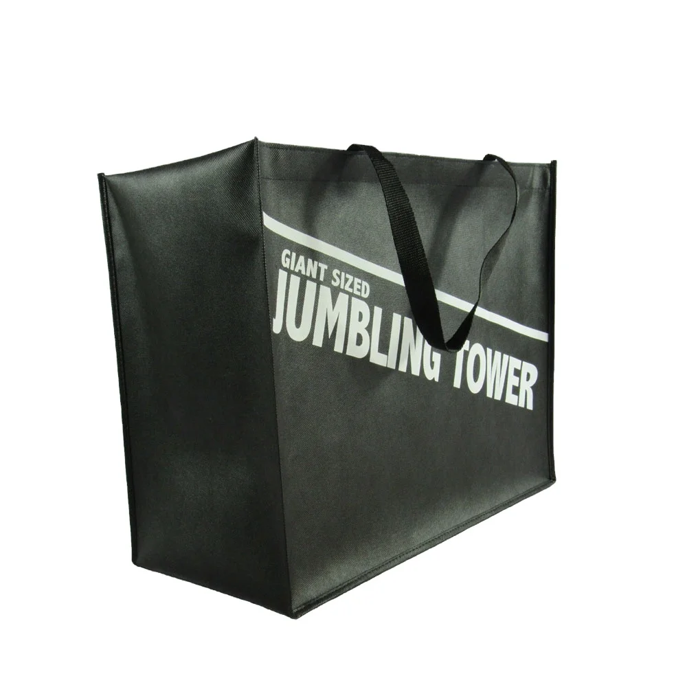 Personality Non-woven Shopping Bag Nonwoven Bag Durable Promotional Black Handled