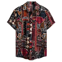 

Womail Men Ethnic Short Sleeve Casual Cotton Linen Printing Hawaiian Shirt Blouse Spring Autumn Summer Casual Handsome Men Shirt