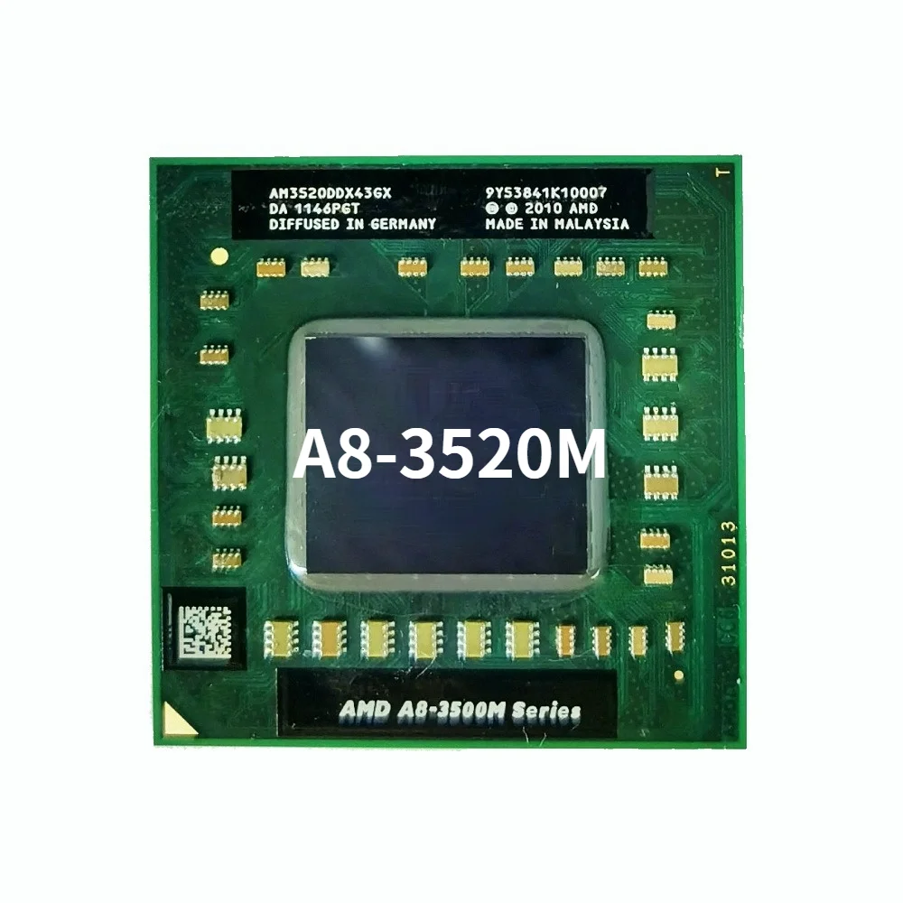 

AMD A8-Series A8-3520M A8 3520M 1.6 GHz Quad-Core Quad-Thread CPU Processor AM3520DDX43GX Socket FS1