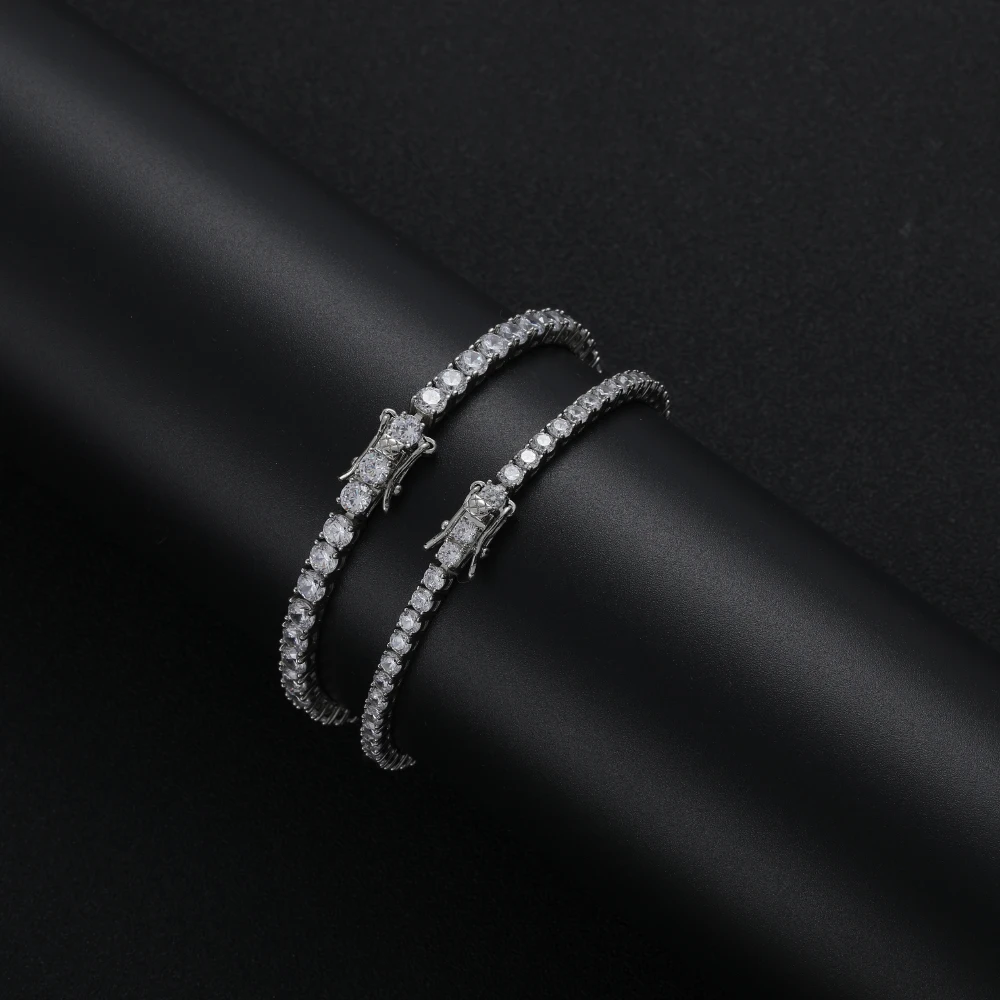

SH001 3mm 4mm Bracelet CZ Tennis Chain brass 1Row Bling Bling Hip hop iced out jewelry