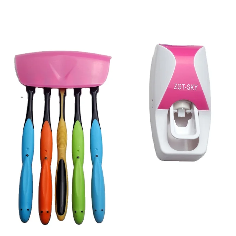 

Household Bathroom Toothpaste Dispenser Automatic Toothbrush Holder Squeezer Bathroom Storage Shelves Accessories