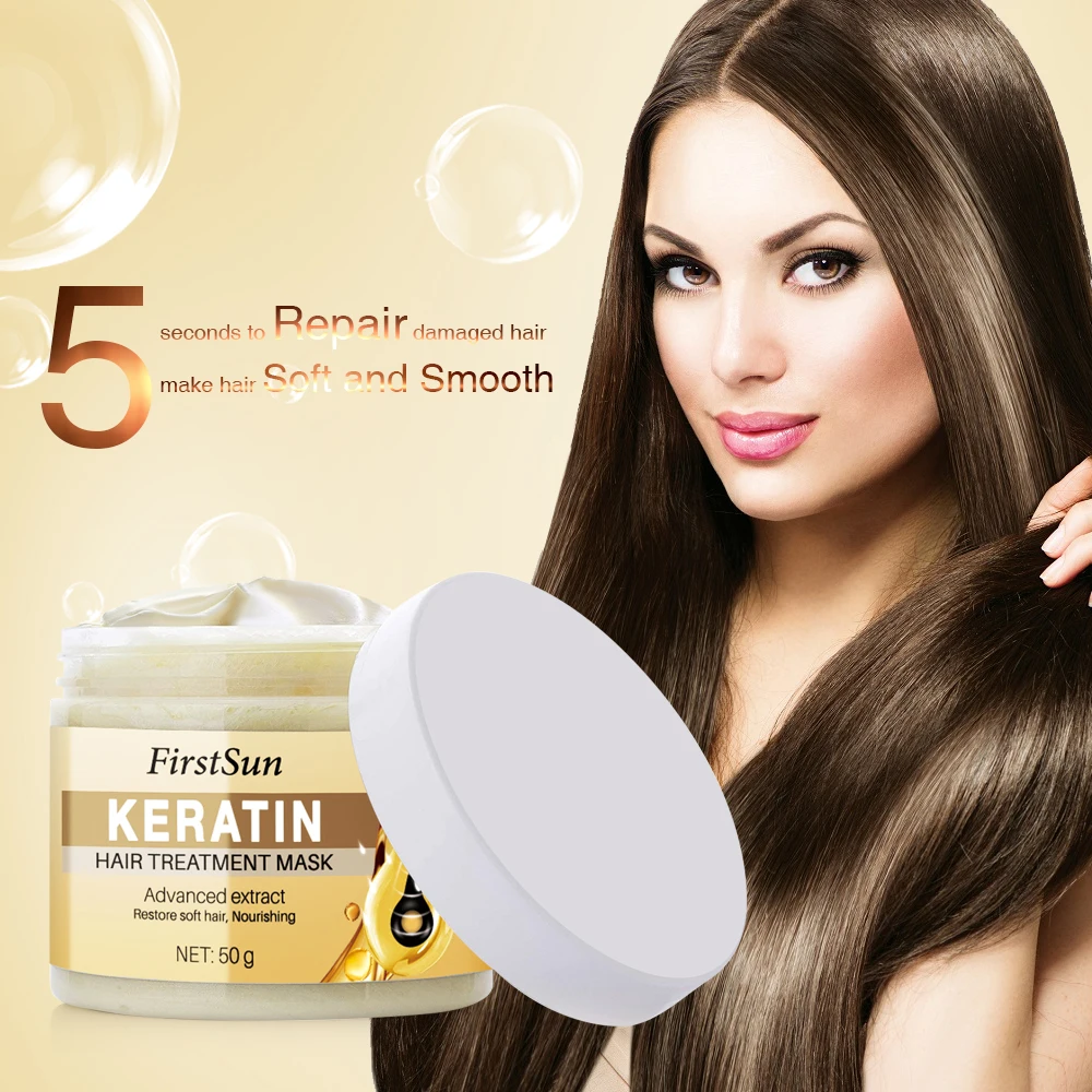 

FirstSun 50g keratin hair treatment mask advanced extract restore soft nourishing repair hair conditioner care product hair