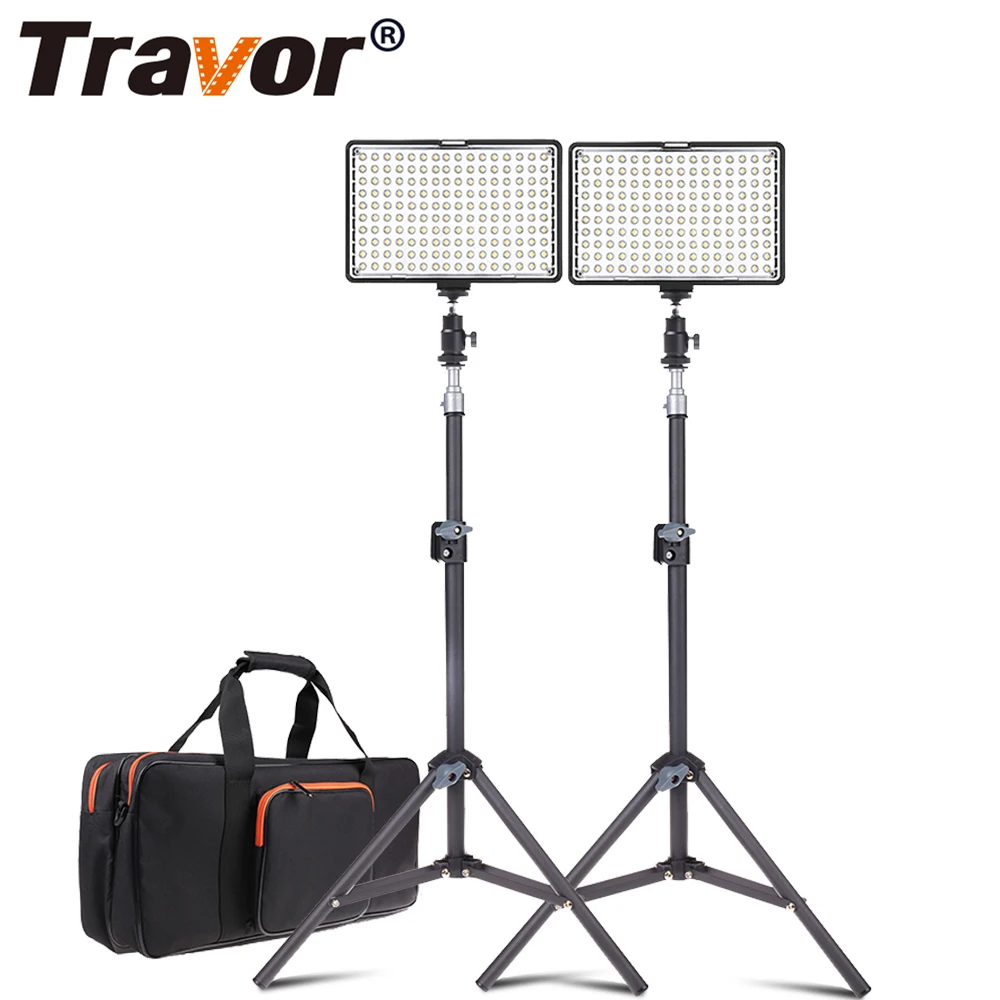 

Travor TL-160S 2 Sets LED Video Light Studio Light Photographic Lighting with Tripod 3200K/5600K Panel Lamps for Photo Youtube