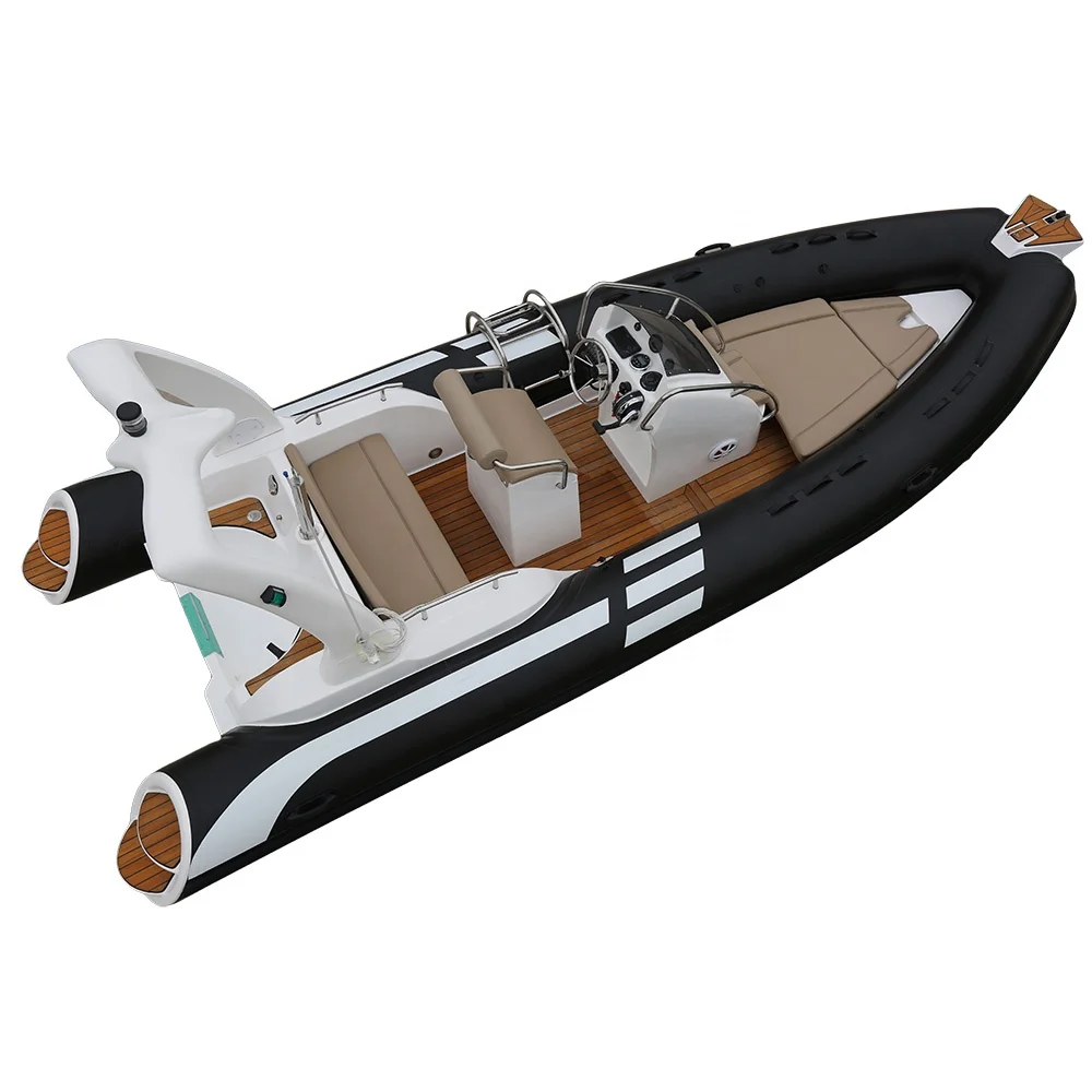 

CE luxury RIB580 Military Rigid Hull Fiberglass Inflatable Boat for Sale with Outboard Motor, Customized