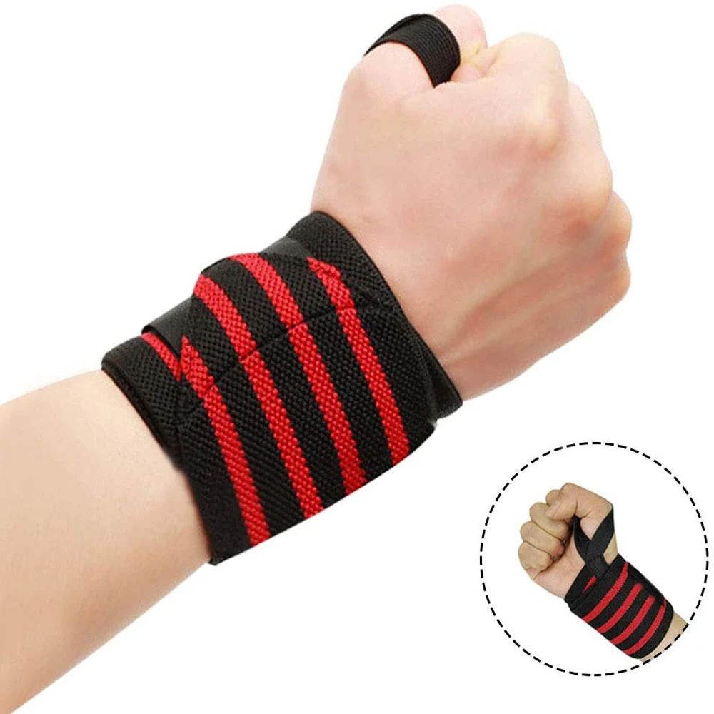 

Professional Quality Adjustable Jogging Comfortable Sport Protector Gym Weight Lifting Wrist Wraps Belt, Black, blue, red, orange, yellow