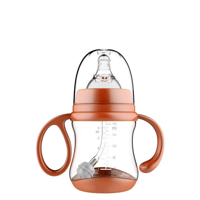 

Double handled pp water milk bottles baby silicone bpa free wide neck baby feeding bottle