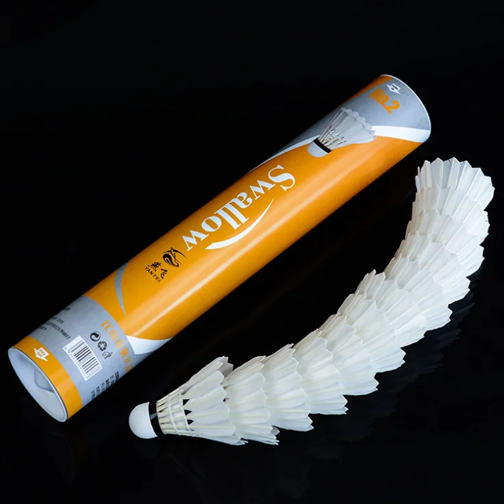 

Wholesale customized high quality training competition level duck feather badminton shuttlecock, White