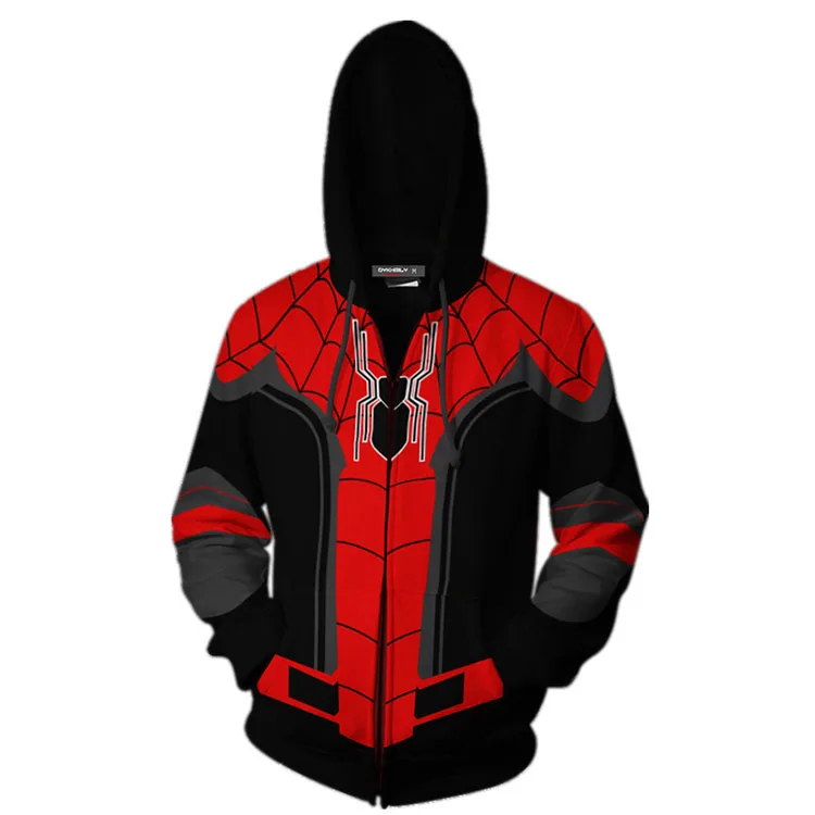 

Custom mens boy plus size Cartoon Spiders Anime Super Hero Cosplay spiderman 3D Prints Zippers Sport Jacket Halloween Hoodies, Color