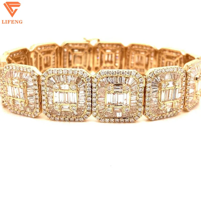 

Fashion hip-hop jewelry rock sugar bracelet Pass The Diamond Tester Iced Out Moissanite 925 Silver Tennis Bracelet Men