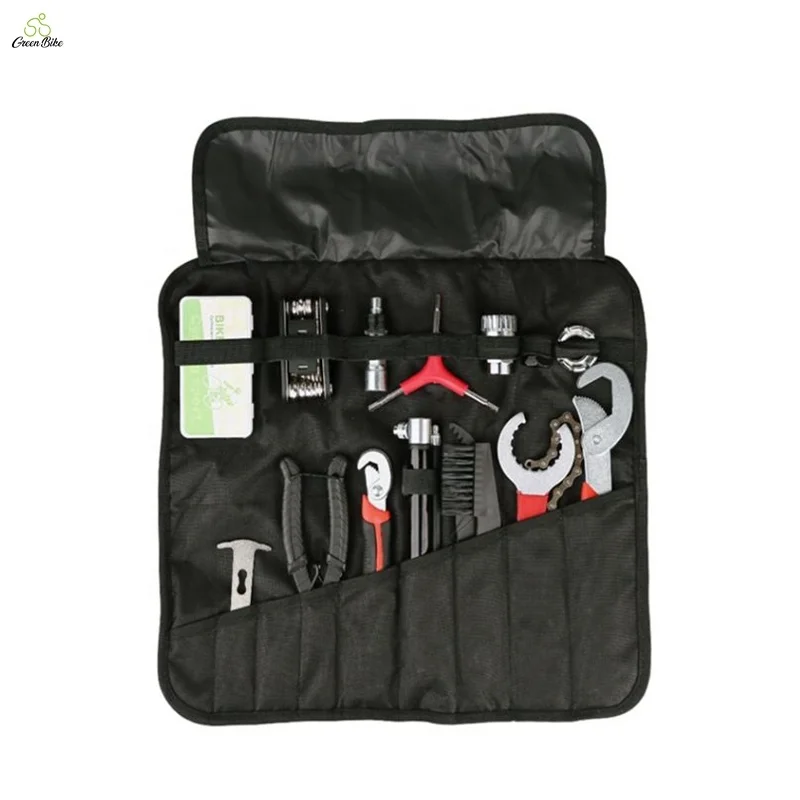 

Multi-function Combination Tool Bag Bike Maintenance Bicycle Repair Tool Kit 14 in 1 Tool Set Bicycle, Black