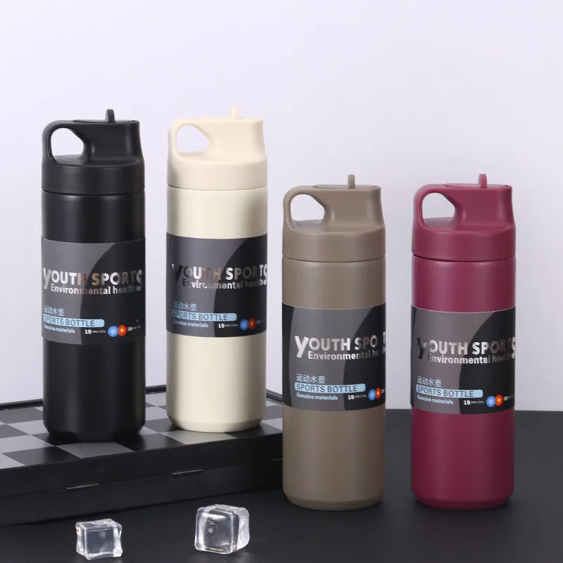 

SQ161 Outdoor Sports Kettle Vacuum suction Water Bottle Handheld Stainless Steel Vacuum Insulated Flask Bottle, As pic