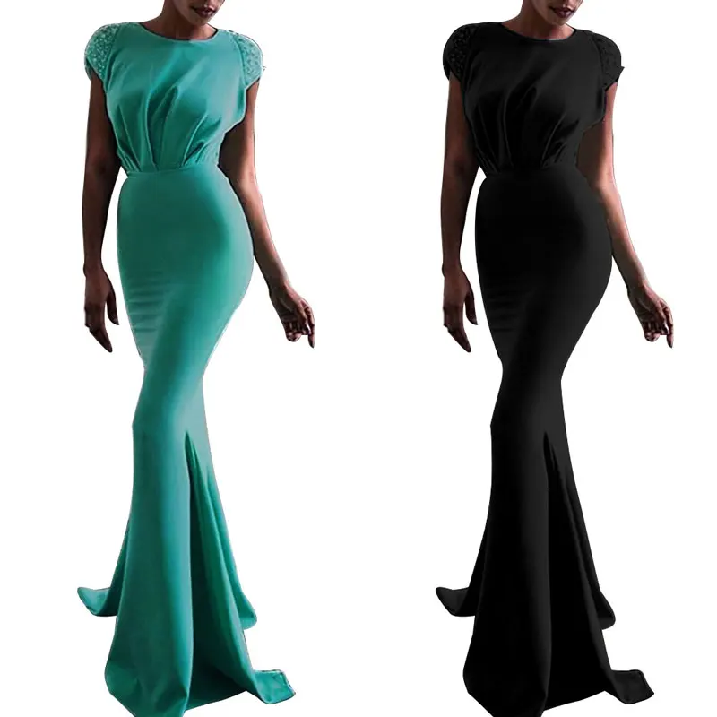 90716-MX34 back bow design long fishtail dress evening sexy lady elegant
