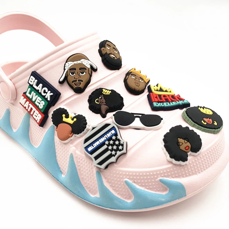 

Factory Direct Sale PVC Cartoon Shoe Charms Clog Shoe for Wristbands Bracelets Crco Charms