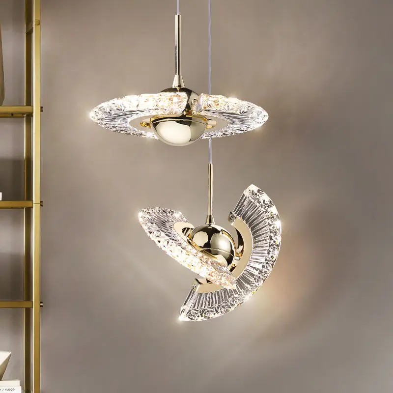 

Simig lighting nordic white rotating interior led round acrylic shade wrought iron pendant lamp chandelier