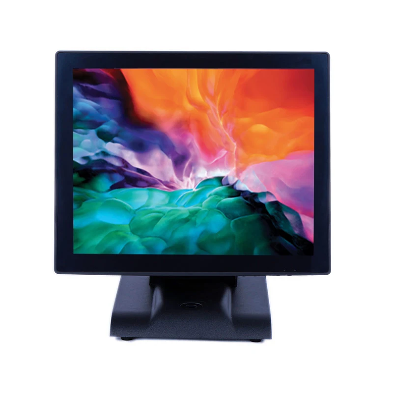 

15 inch or 17 inch aluminum alloy bracket capacitive touch screen display lcd pos commercial office display, Black