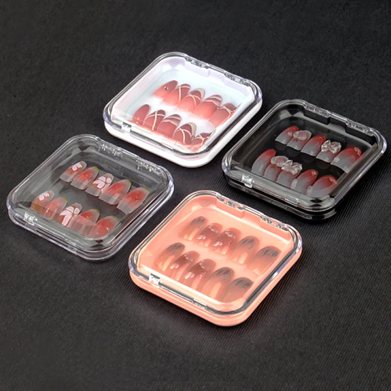 

Stock Wholesale Cheap Price Empty Transparent Press On Nail Packaging Box For Artificial Nails