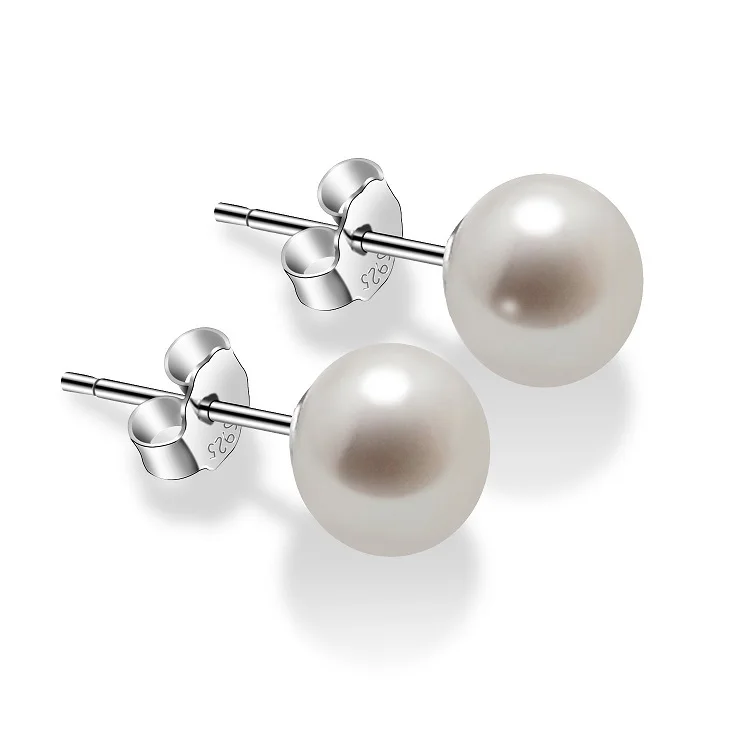 

Pearl Earrings for Women 7-9mm Freshwater Cultured Pearl Stud Earrings 925 Sterling Silver