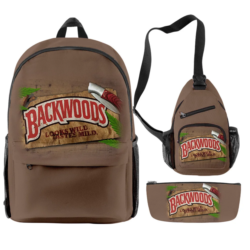 

Factory Directly Cookie Backwoods School Bags Set Waterproof 3D Printing 3 Pieces Backpack Sets