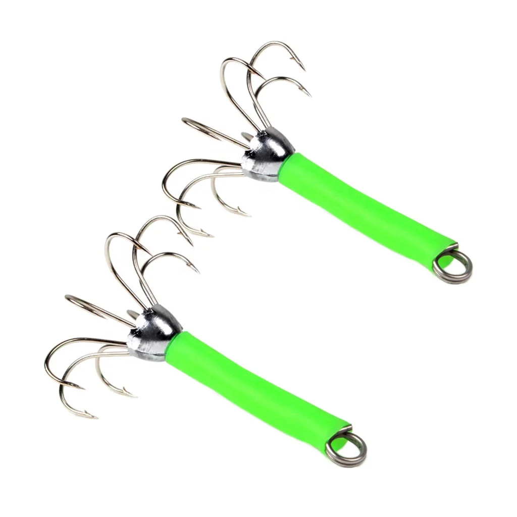 

TY Glow squid hook blow with barbs eight claws hook chapter cuttlefish fluorescent three anchors five anchors fishing, Shown