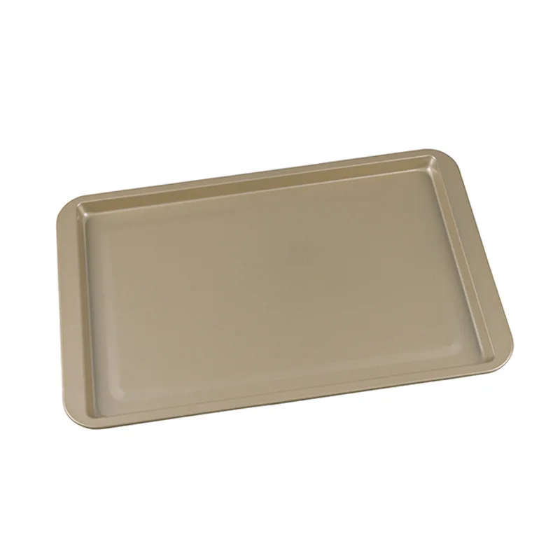 

High carbon steel non stick coating baking pan rectangular baking plan cookie pan, Gold
