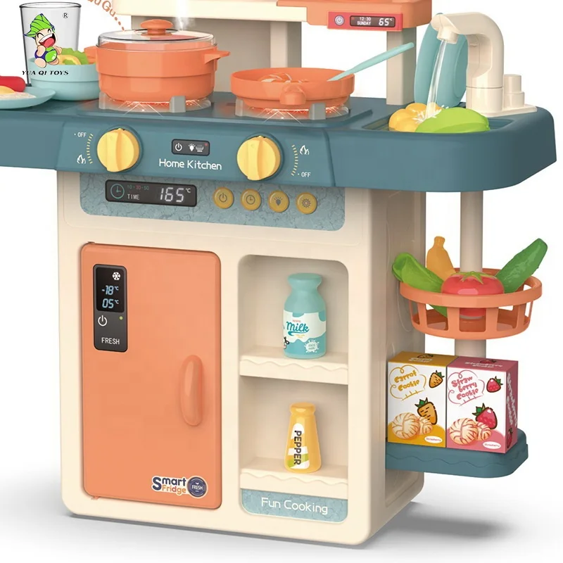 
Luxury plastic kitchen play set spraying mist cook pretend toys 
