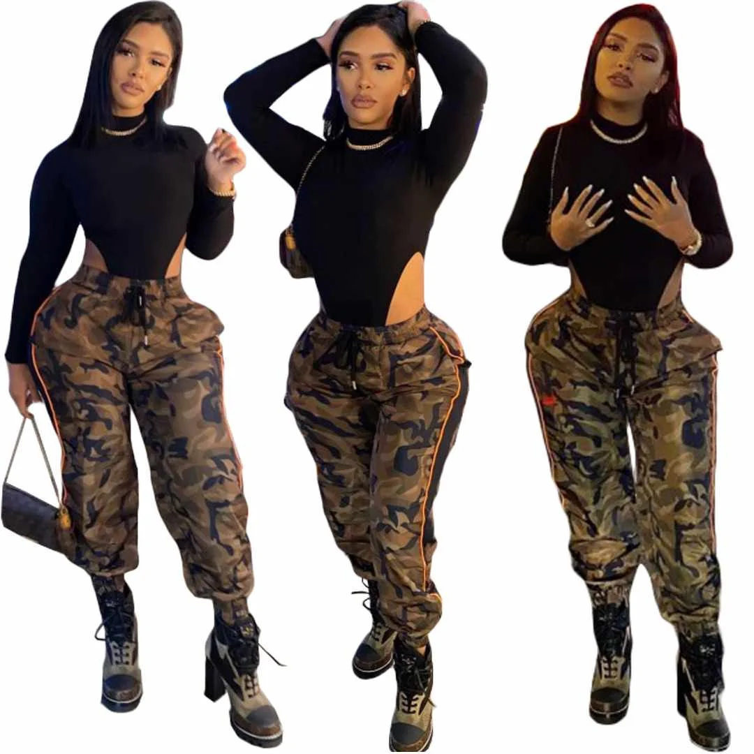 

Fall Clothing For Women Camouflage Camo Cargo Pants Women Side Stripe Ladies Casual Pants With Pockets Women'S Trousers