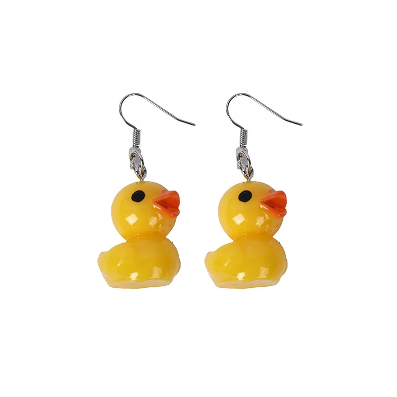 

2020 New Design Cute Simple Animal Yellow Duck Earrings