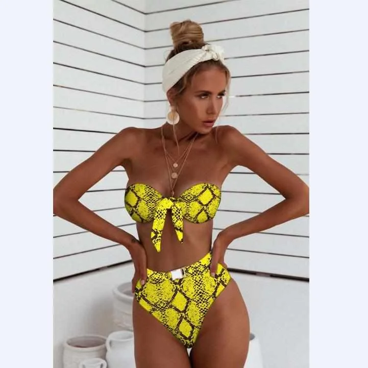 

2021 High Quality Bikini Split Snake Print Swimsuit, Picture color