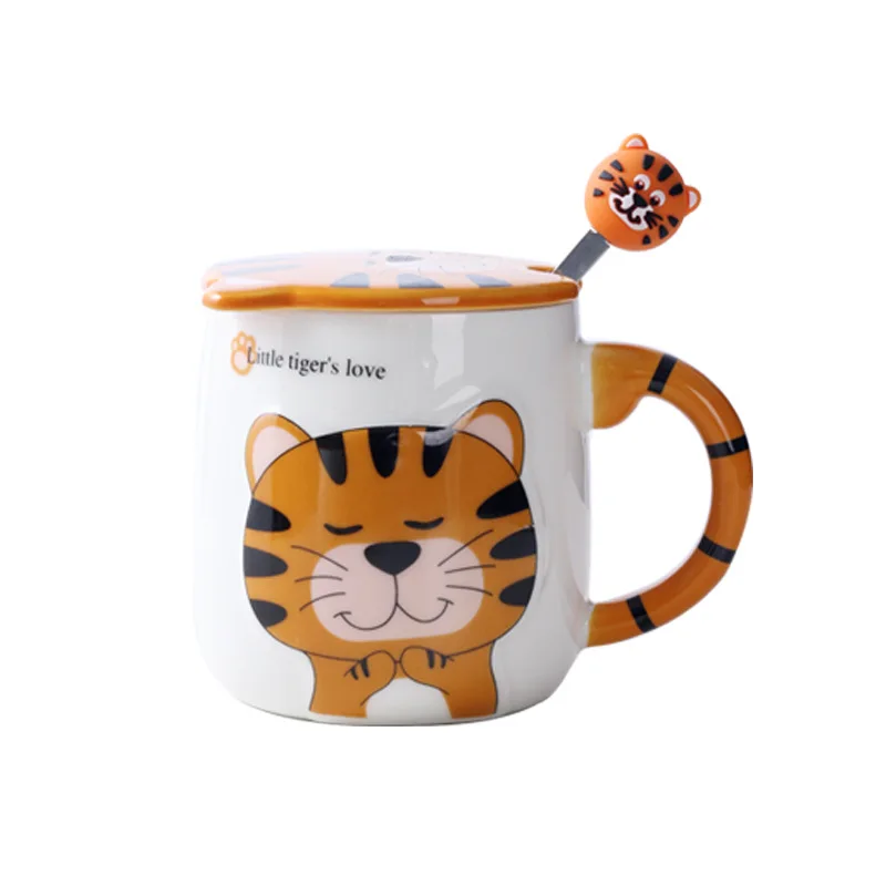 

Creative cartoon tiger ceramic cup coffee mug, Many colors can be choosed
