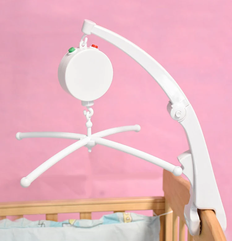 White Crib Mobile Attachment Clamp 18 Inch With Rubber Padding Fits