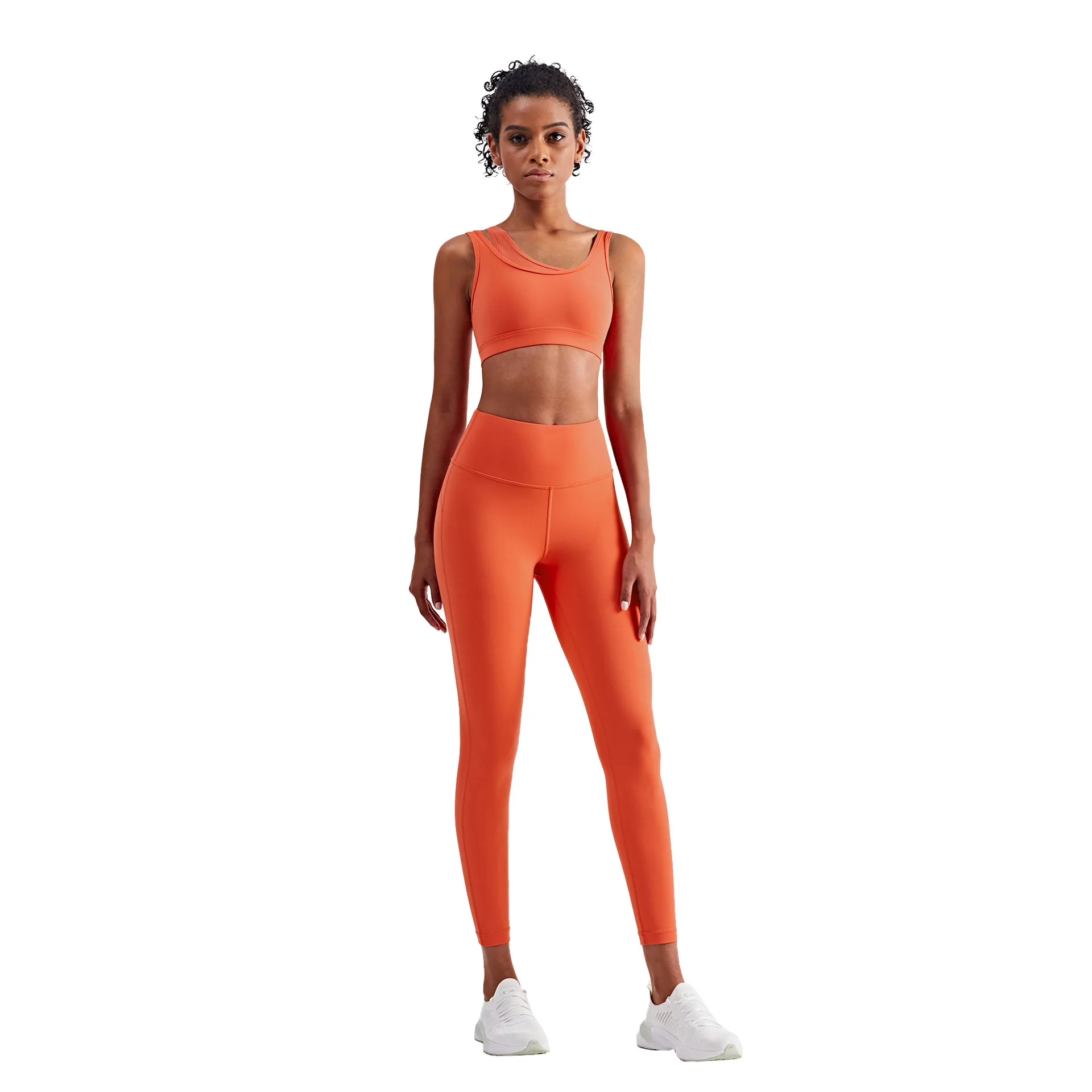 

Ready To Ship Solid Colors Nude Feeling Bra Matching Leggings Gym Sports Bodybuilding Yoga Set Women Outfit Wear Clothing